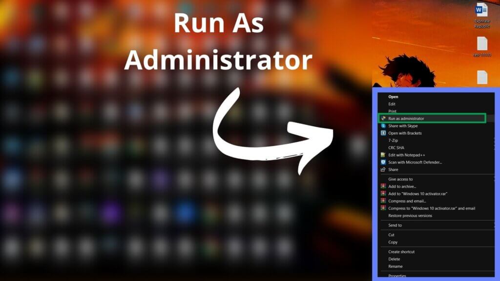 run as administrator