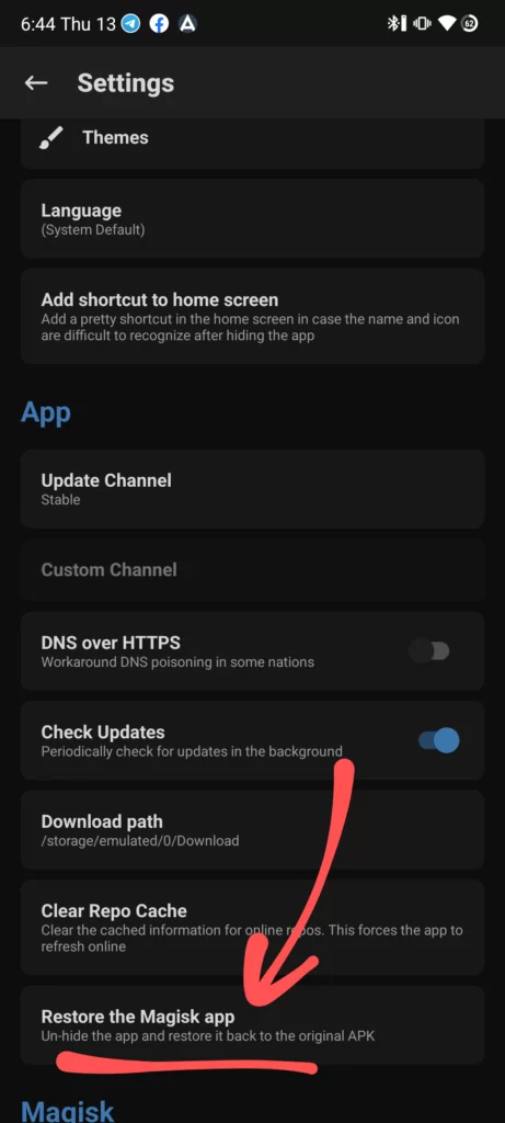 restore magisk manager